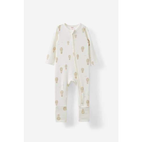 Organic Cotton Zip Footie (NB Size) - mix of prints/solids!