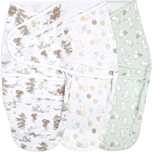 aden + anais, Cotton Knit Baby Wrap, Newborn Wearable Swaddle Blanket, 3 Pack, Winnie, 0-3 Months