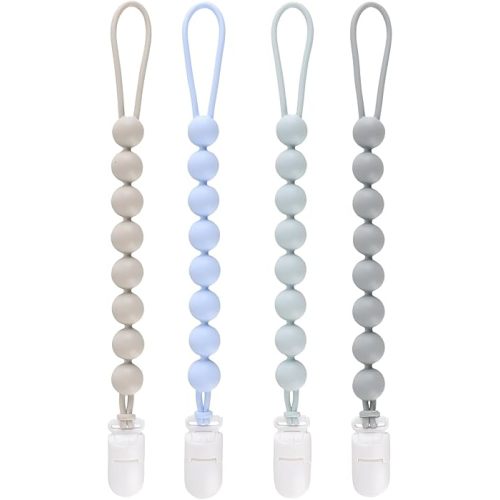 Silicone Pacifier Clips, Grey