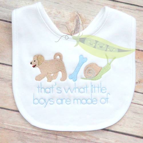 Snips, Snails, and Puppy Dog Tails, What Boys are Made of Bib