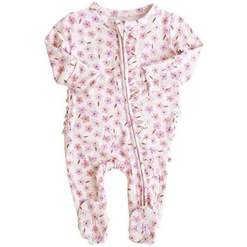 Caden Lane Zippered Baby Footie Pajamas, Soft Onesie Bodysuit with Feet & Double Zipper, Footed One-Piece Jumpsuit for Infant