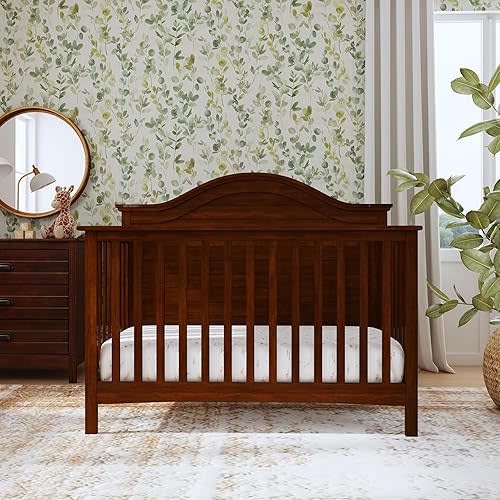 Carter's by DaVinci Nolan 4-in-1 Convertible Crib in Espresso, Greenguard Gold Certified, 57.5x30.8x47 Inch (Pack of 1)