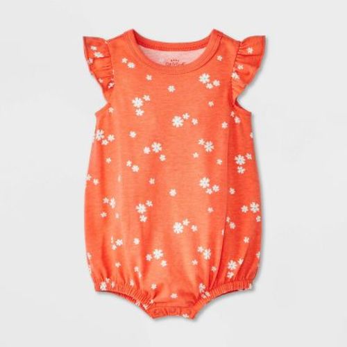 Baby Girls' Printed Ruffle Romper - Cat & Jack™ Purple Newborn