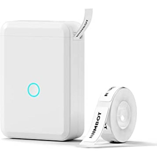 NIIMBOT D110 Label Maker Machine with Tape, Small Thermal Sticker Printer with 0.59''x1.18'' Labels, Portable Bluetooth Connection, Monochrome