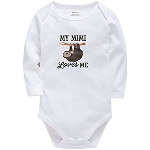 My Mimi Loves ME Newborn Long Sleeve Unisex Baby Bodysuit for Boy Girl