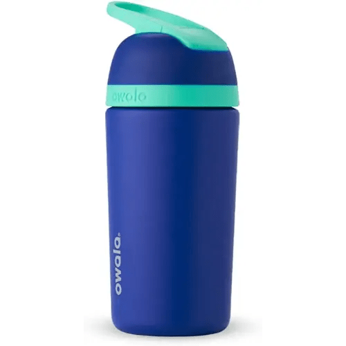 Owala Kids Flip Insulated Stainless-Steel Water Bottle with Straw and Locking Lid, 14-Ounce, Blue & Teal