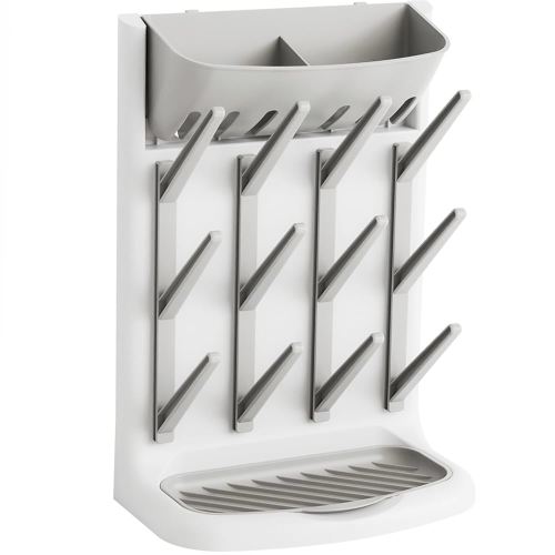 Yieach Vertical Baby Bottle Drying Rack,Space Saving Bottle Rack Dryer for Kitchen Countertop,Stand Large Baby Bottle Rack,Bottle Rack Holder for Baby Accessories,Breast Pump,Pacifiers Organizer,Grey