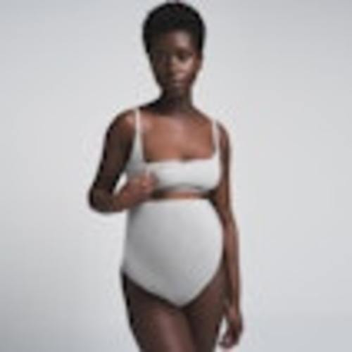 COTTON JERSEY MATERNITY NURSING SCOOP BRALETTE | LIGHT HEATHER GREY