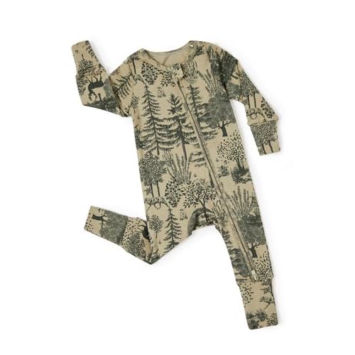 PATPAT Baby Clothes with Premium Soft Wool, Footie Pajama for Baby Boy Girl, Tencel Lyocell Romper Sleeper with 2-Way Zipper