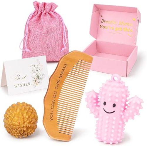 Labor Comfort Kit with Labor Comb, Massage Ball, Cactus Grip & Gift Box
