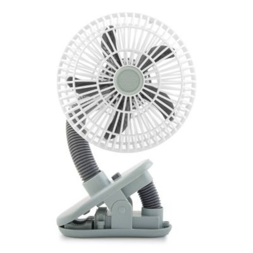 O2cool 4" Battery Powered Portable Clip Stroller Fan Gray