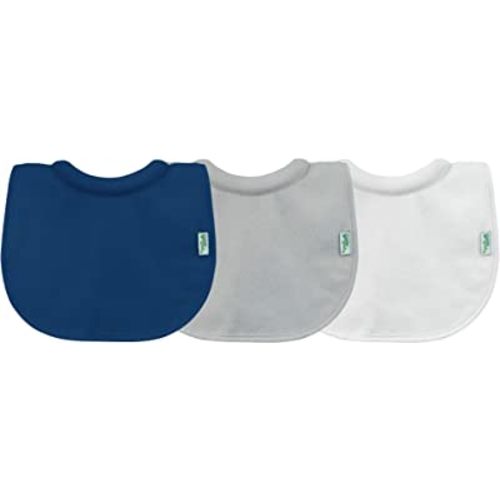 green sprouts Stay-dry Milk Catcher Bibs (3 Pack) | Collar absorbs milk to prevent rashes | Waterproof inner layer, Absorbent terry cotton, Machine washable