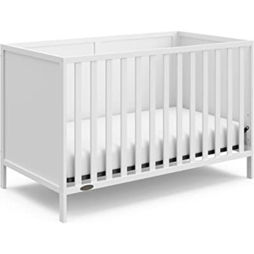 Graco Theo 3-in-1 Convertible Crib (White) - GREENGUARD Gold Certified, Converts to Toddler Bed & Daybed, Fits Standard Full-Size Crib Mattress, 4 Adjustable Mattress Height