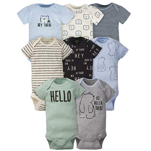 Gerber Baby Boys' 8-Pack Short Sleeve Onesies Bodysuits
