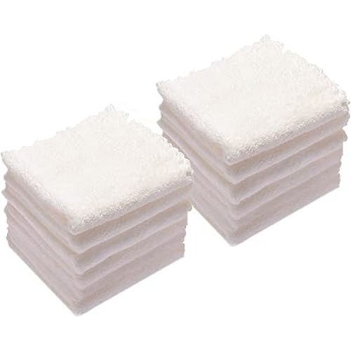 Kyapoo Baby Washcloths 12 Pack 12x12 Inches Microfiber Coral Fleece Extra Absorbent and Soft for Newborns, Infants and Toddlers-White