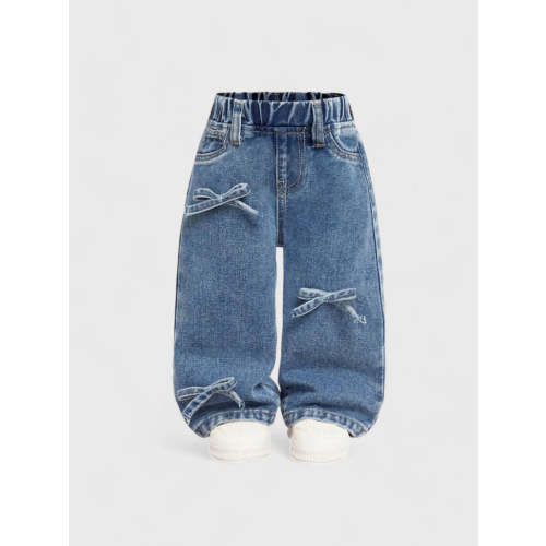 Baby Girl Bow Wide Leg Jeans