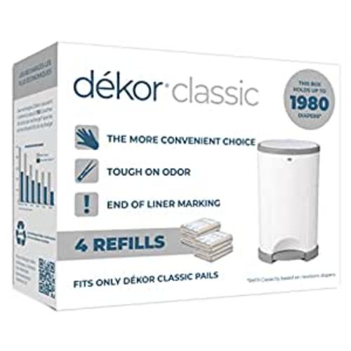 Amazon.com: Diaper Dekor Classic Diaper Pail Liner Refills, 4 Pack : Baby