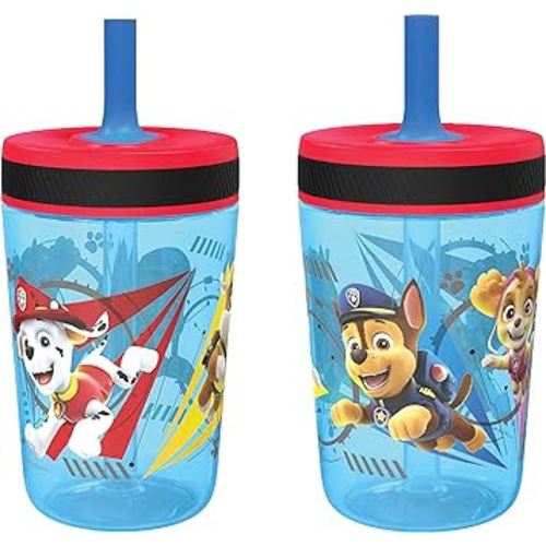 Zak Designs Kelso Sippy Cups For Travel or At Home, 15oz 2-Pack Durable  Toddler Cups With Leak-Proof Design is Perfect For Kids (Space)