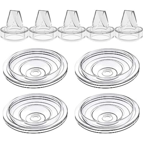 5Pack Silicone Duckbill Valve & 4Pack Silicone Diaphragm Compatible with S9 / S12 / S9Pro / S12Pro Wearable Breastpump, Electric Breast Pump Replacement Parts, Breastfeeding Essential Accessories