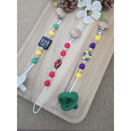 Mardi Gras Pacifier Clip | Crawfish Pacifier Clip | King Cake Baby | Mardi Gras Baby | New Orleans Baby | Baby Gifts | Baby Shower