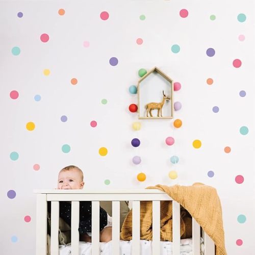 Confetti Strip Wall Decals for Kids Room Removable Colorful Sprinkle Wall Stickers for Playroom Nursery Boys Girls Bedroom Wall Decorations