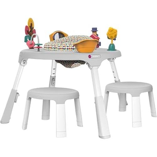 ORIBEL PortaPlay Convertible Activity Centre with Development & Interactive Toys and Converts to Play Table. Wonderland Adventures (Grey)