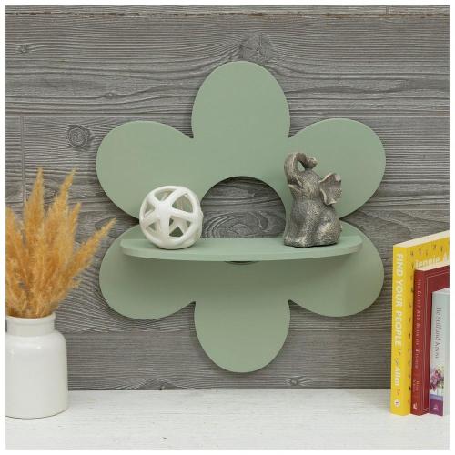 Flower Wood Wall Shelf