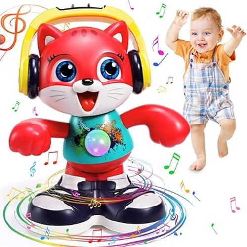 Baby Toys 12-18 Months Dancing Cat Toys for 1 Year Old Boys Girls with Music & Recording Kids Interactive Early Learning Educational Toddler Toys for 1 2 3 Year Old Boys Girls Birthday Xmas Gift