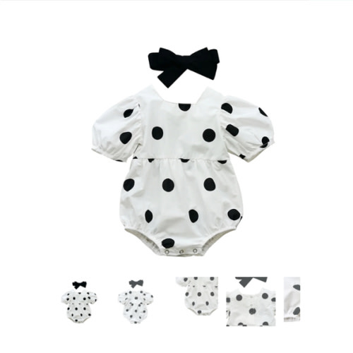 POLKA DOT Black & White Romper - Hazel & Bo