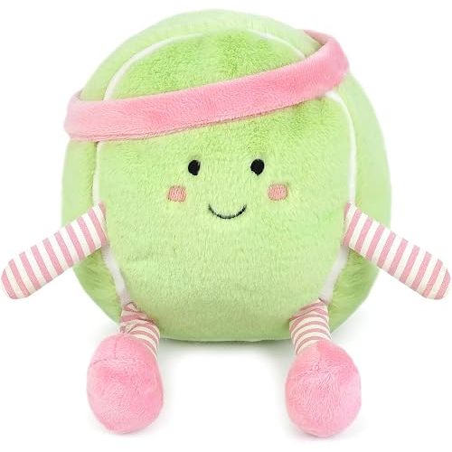 MON AMI Tina the Tennis Ball Plush Toy 9-Inches | Adorable Soft Tennis Ball Plushie | Softball Stuffed Toy for Kids & Toddlers | Cuddly Sports Plush Doll, Playroom Decor Pillow & Gift for Girls & Boys