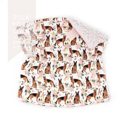 Lovey: Pink Floral German Shepherd. German Shepherd Lovey. Dog Lovey. German Shepherd Baby Gift. Baby Lovey. Lovey for Babies. PYO.