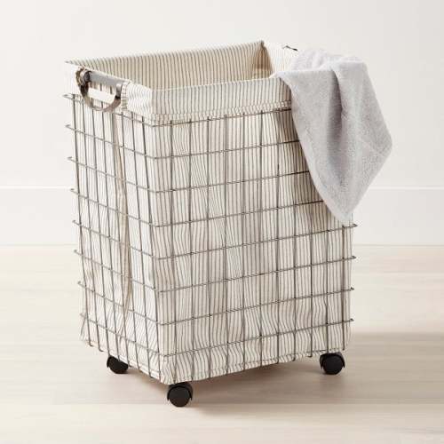 Harvest Rolling Hamper with Wheels | The Container Store