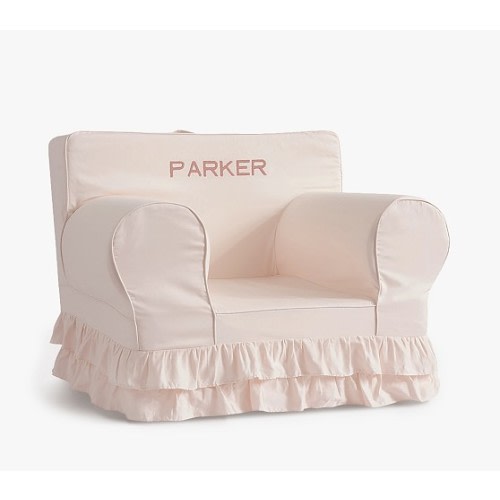 Oversized Blush Luxe Ruffle Anywhere Chair® | Oversized Kids Chair | Pottery Barn Kids