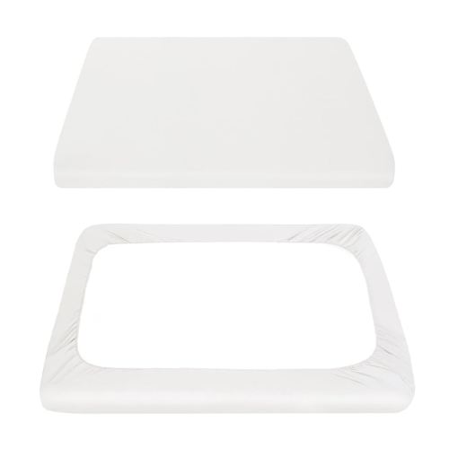 Pack and Play Sheets Fitted, Compatible with 4moms Breeze Plus Playard & Breeze GO Playard, Cotton Pack and Play Sheets Cover, White