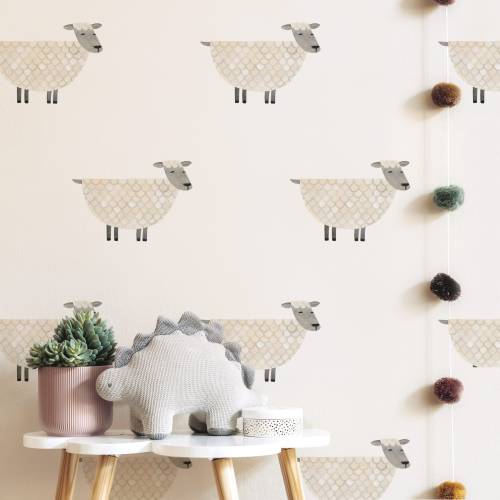 Sheep - Fabric Wall Decal - Modern Farm - Mej Mej