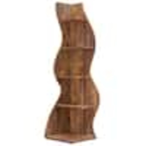 BYBLIGHT Eulas 69.8 in. Tall Brown Engineered Wood 5-Shelf Standard Bookcase Corner Shelf with Storage BB-J0189XJF