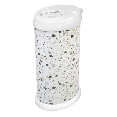 Ubbi Stainless Steel Diaper Pail, Odor Locking, No Special Bag Required, Award-Winning, Registry Must-Have, Terrazzo