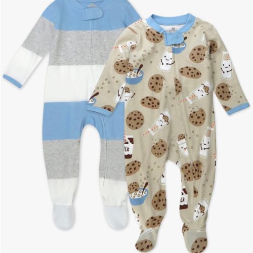 HonestBaby Baby Sleep N' Play One-Piece Zip-Front Footed Organic Cotton Pajama Sleeper