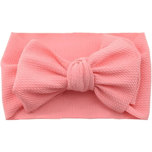 Baby Girl's Soft Big Bow knot Nylon Headband Toddler Hairband for Photography Travle Party Festivals (Coral)