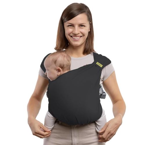 Boba Bliss Hybrid Baby Wrap & Carrier - 2in1 Easy Wrap Comfort + Carrier Convenience. Pre-Wrapped Sling, Certified Hip-Healthy from Newborn to Toddler (7-35lbs) - Charcoal