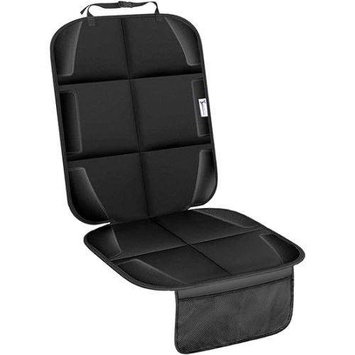 Car Seat Protector, Non-Slip Rubber Padded Backing Seat Protector for Child Seats, Waterproof Thickest Padding Car Seat Protector Under Baby Seat - No Imprint (Black-Ⅰ-1pcs)