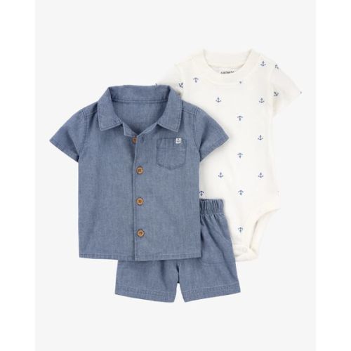 Baby 3-Piece Chambray Anchor Outfit Set - Carter's | Carter's
