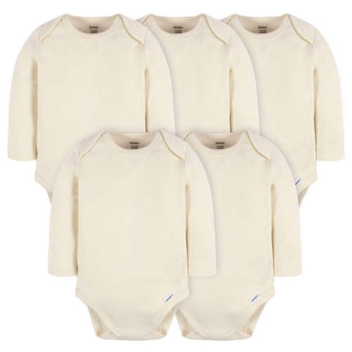 5-Pack Baby Natural Premium Long Sleeve Onesies® Bodysuits