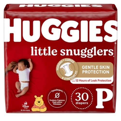 Huggies Newborn Diapers, Little Snugglers Baby Diapers, Size Preemie (up to 6 lbs), 30 Count