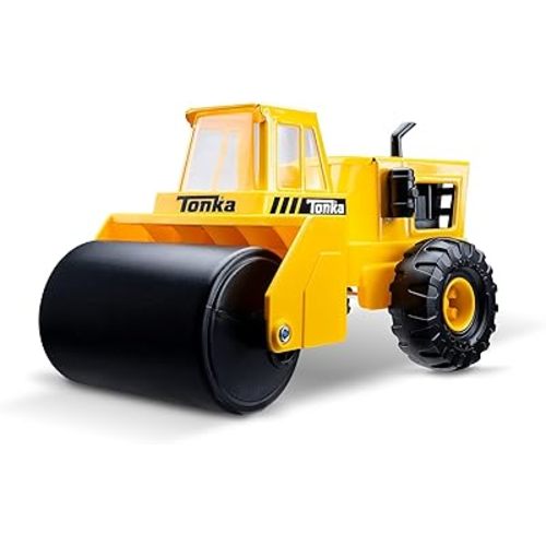 Tonka Steel Classics - Steam Roller - Made with Steel, Yellow Toy Truck, Boys and Girls, Toddlers Ages 3+, Big Construction Truck, Birthday Gift, Holiday, Ages 4+