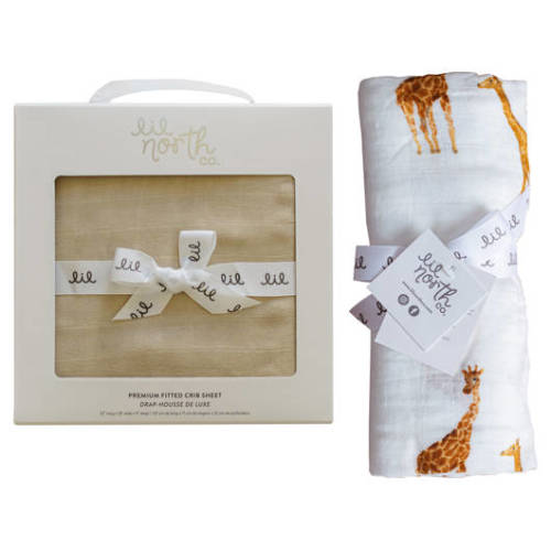 Giraffe Muslin Crib Sheet Set