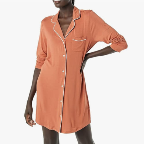 Amazon Essentials Women's Piped Nightshirt (Available in Plus Size)