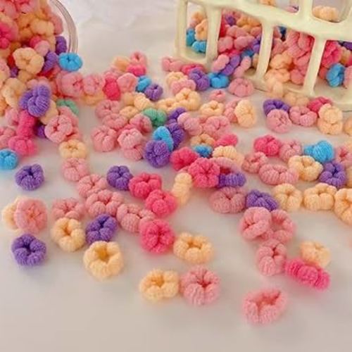 Baby Hair Ties, Bloom Toddler Hair Ties No Damage, 120pcs,Age 0-8,Ponytail Holder for Little Girls Hair Accessories, Elastic Thin Soft Hair Bands No Crease, Mini Hair Scrunchies