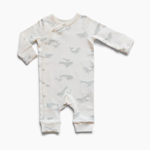 Pehr Organic Cotton Wrap Romper - Follow Me Whale, 0-3 M