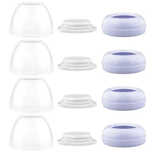 Maymom Dome Caps, Screw Rings, Sealing Discs Compatible with Avent Natural Bottles, Avent PP Bottles or Natural; No Nipple Included. Convert Avent Classic Bottle Into Natural